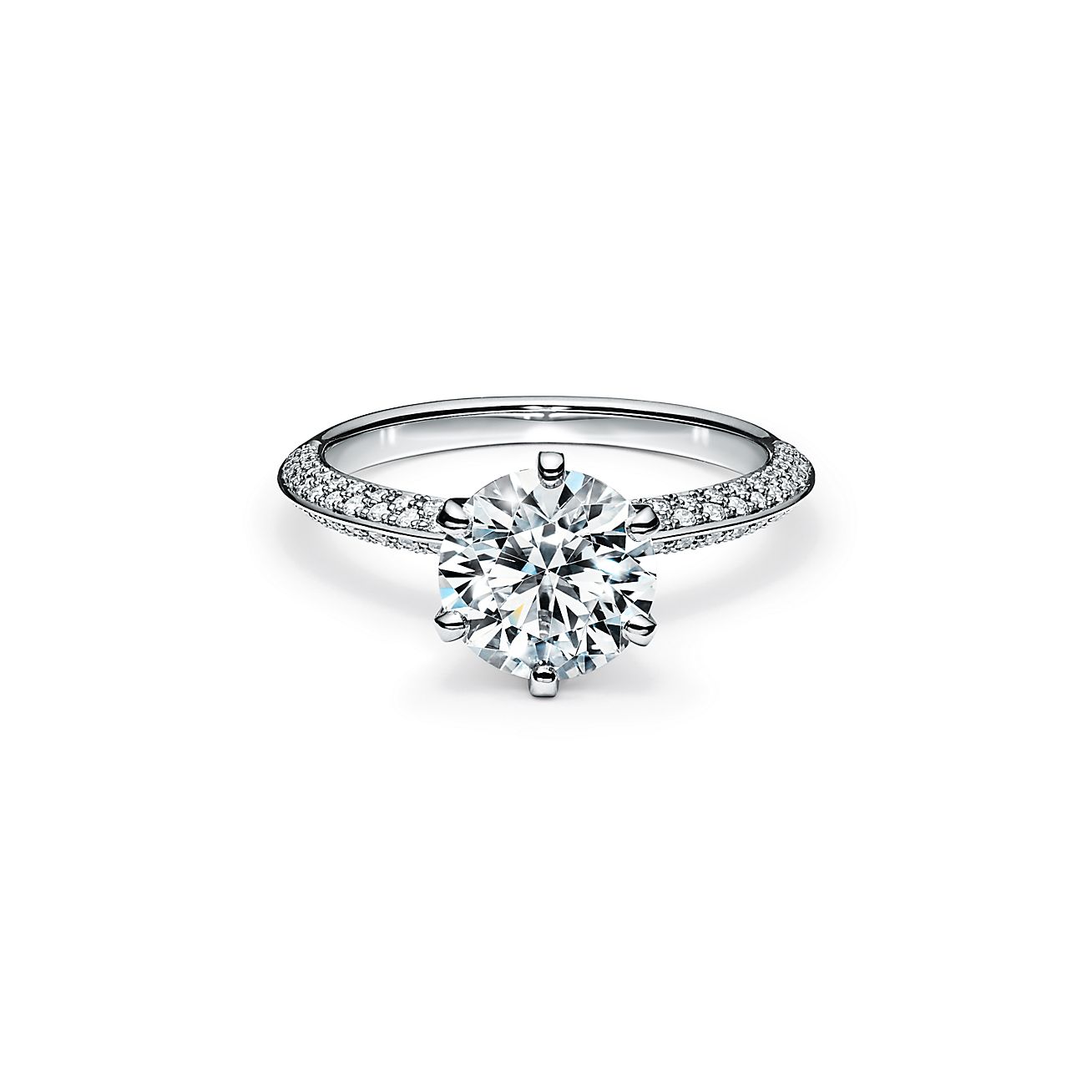Round with triple row micro pave diamond band engagement ring setting – Cut  FJ LLC.